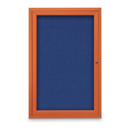 United Visual Products Slim Enclosed Corkboard, 18"x24", Satin Alum Frame/Dark Spruce UVEB1824-SATIN-DRKSPR